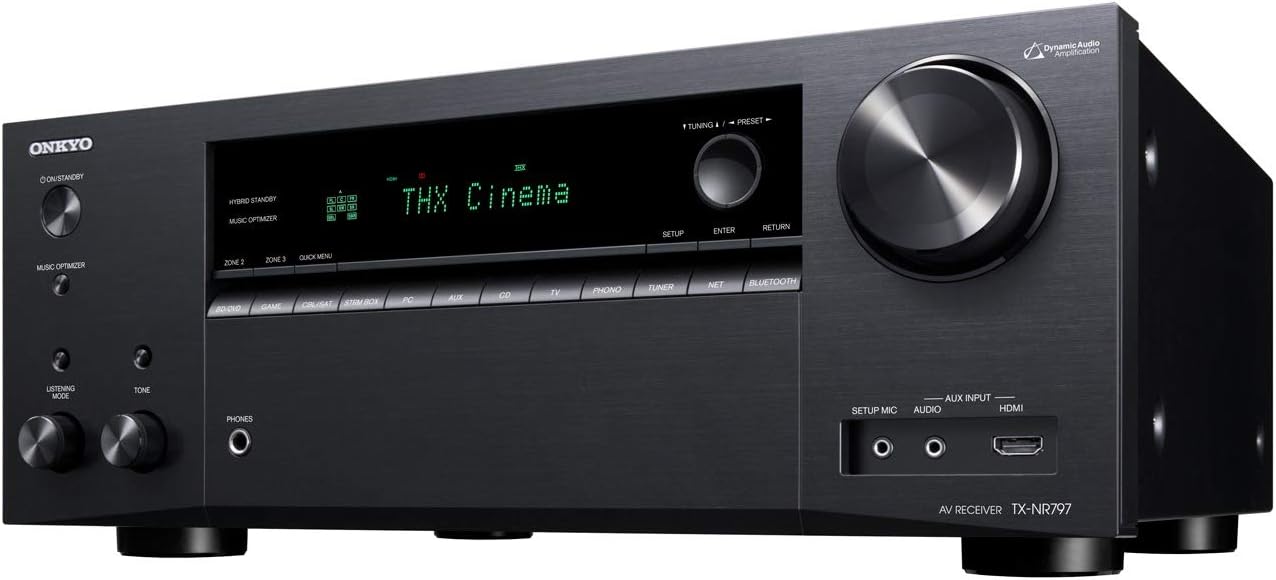 Onkyo TX-NR797 Smart AV 9.2 Channel Receiver with 4K Ultra HD | Dolby Atmos | AirPlay 2 | IMAX Enhanced (2019 Model),Black