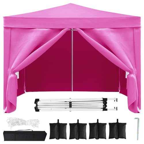 10x20 White Pop Up Canopy Tent Heavy Duty with 6 sidewalls Commercial Outdoor Party Tent Event Wedding Tents Instant Canopy Gazebo with Carry Bag UPF 50+ Waterproof Adjustable Height
