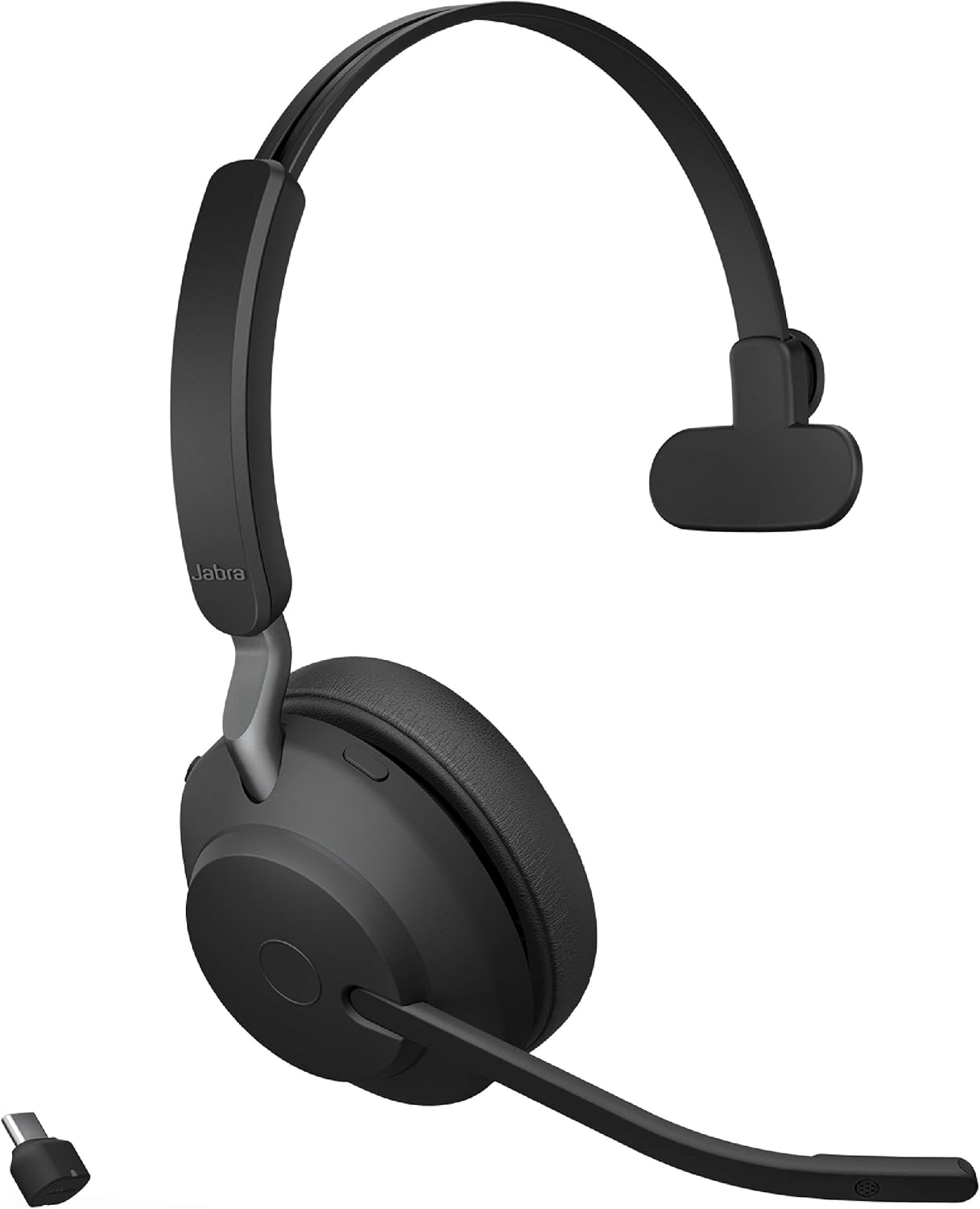 Jabra Evolve2 65 UC Wireless Headphones with Link380a, Stereo, Black – Wireless Bluetooth Headset for Calls and Music, 37 Hours of Battery Life, Passive Noise Cancelling Headphones