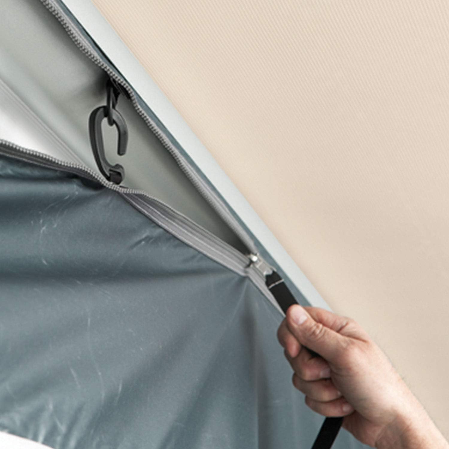 CAREFREE Buena Vista+ RV Awning Room Fits 16'-17' RV Awnings,Gray with Dark Gray Trim,211600A