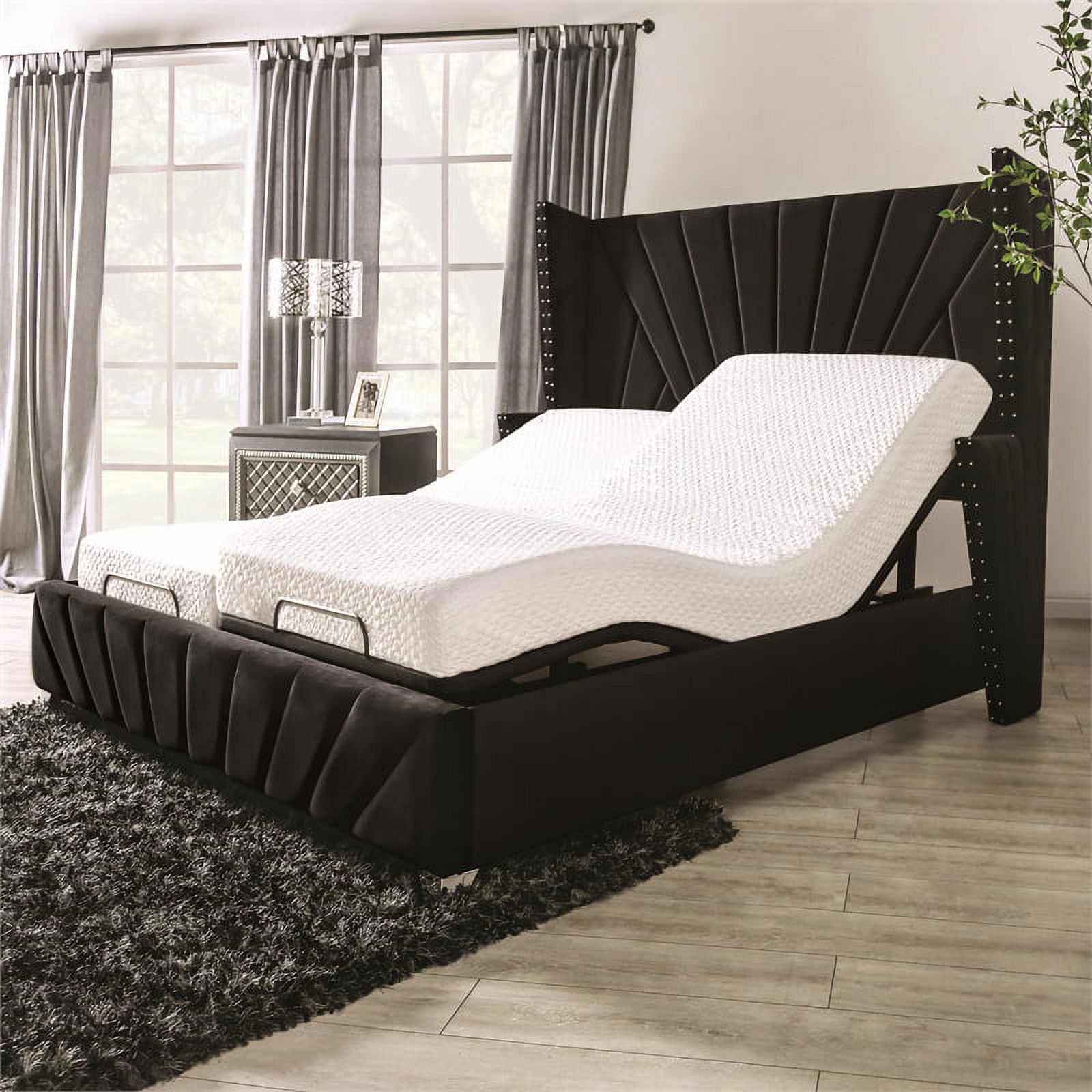 Patz Metal Black 3 Motor Twin XL Adjustable Bed with USB Outlet & Dual Massage