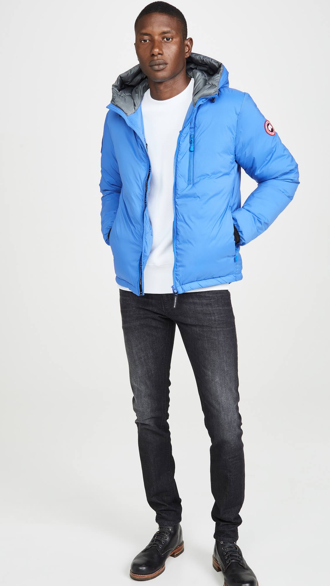 Canada Goose Lodge Hooded Down Jacket Royal PBI Blue