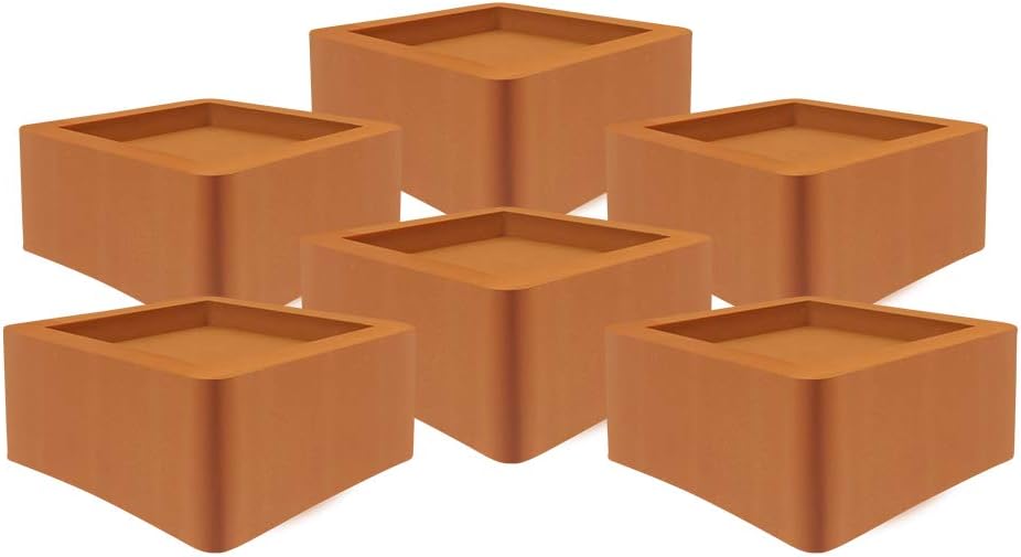 DuraCasa 3 Inch Bed Risers - Fits Huge 5.5 Inch Bed or Furniture Post, Creates an Additional 3 Inches of Height or Storage! Heavy-Duty Table, Chair, Desk or Sofa Riser (4, 3 Inch Black)