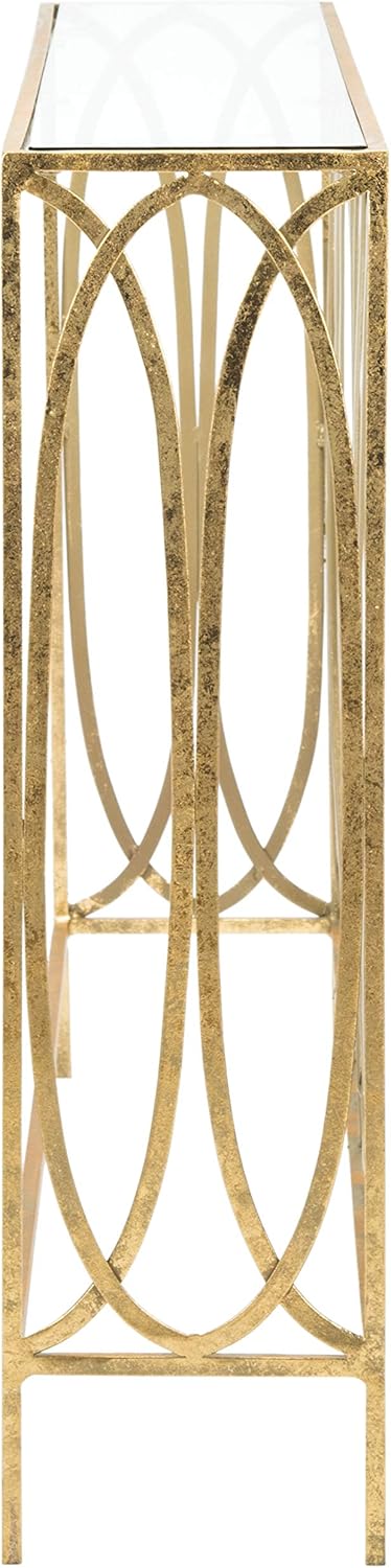 Safavieh Home Carina Gold Foil and Glass Console Table