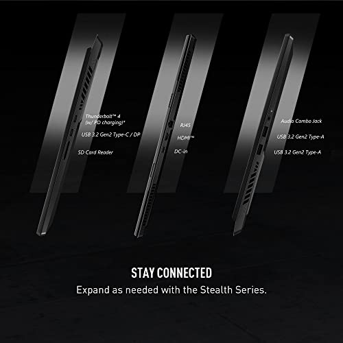 MSI Stealth 17 Studio Laptop: Intel Core i9-13900H, GeForce RTX 4070, 17.3" QHD 240Hz 3ms, 16GB DDR5, 1TB NVMe SSD, Thunderbolt 4, Cooler Boost Trinity+, Win 11 Home: Core Black A13VG-019US