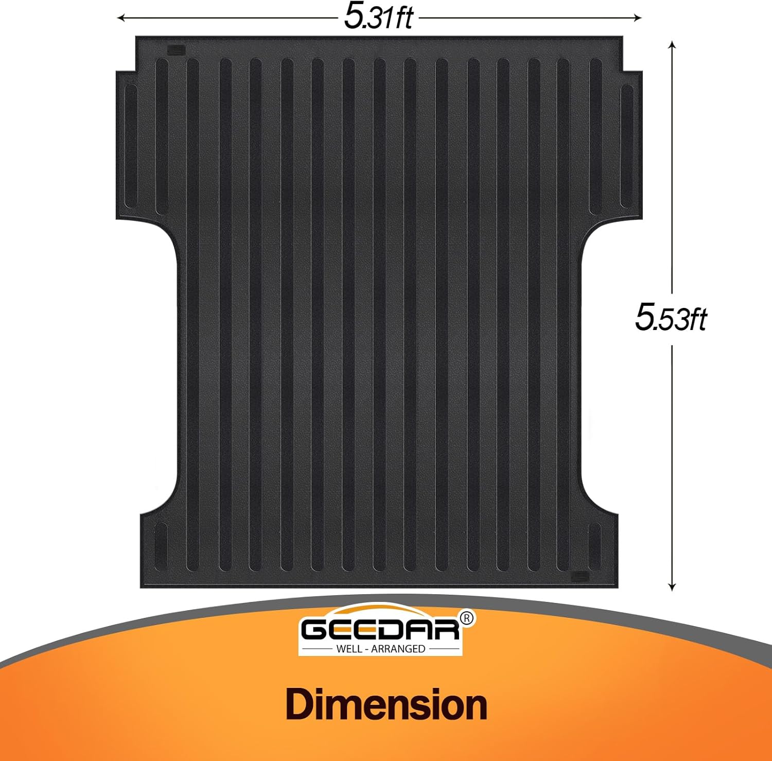 Heavy Duty Rubber Bed Mat for 2015-2024 Ford F-150 5.5 Ft CrewCab Bed Liner, Ford F-150 5.5 Ft Bed Mat, Ford F150 Accessories, Black