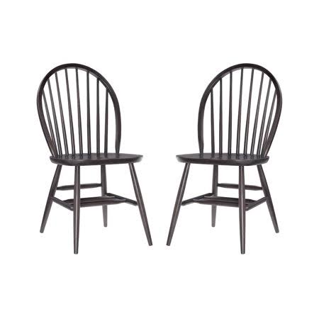 Linon Garrett Dining Chair, Set of 2, Brown, Size: 18.63 inch W x 21.5 inch D x 36 inch H