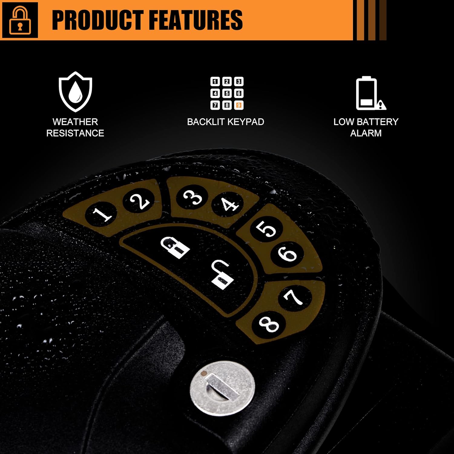 BEETRO RV Lock Keyless Entry, Keyless Entry RV Door Lock Latch Handle for Travel Trailer Camper, Keyless Entry Camper Lock with Deadbolt, Backlit Keypad, 2 Wireless Fobs, 2 Keys