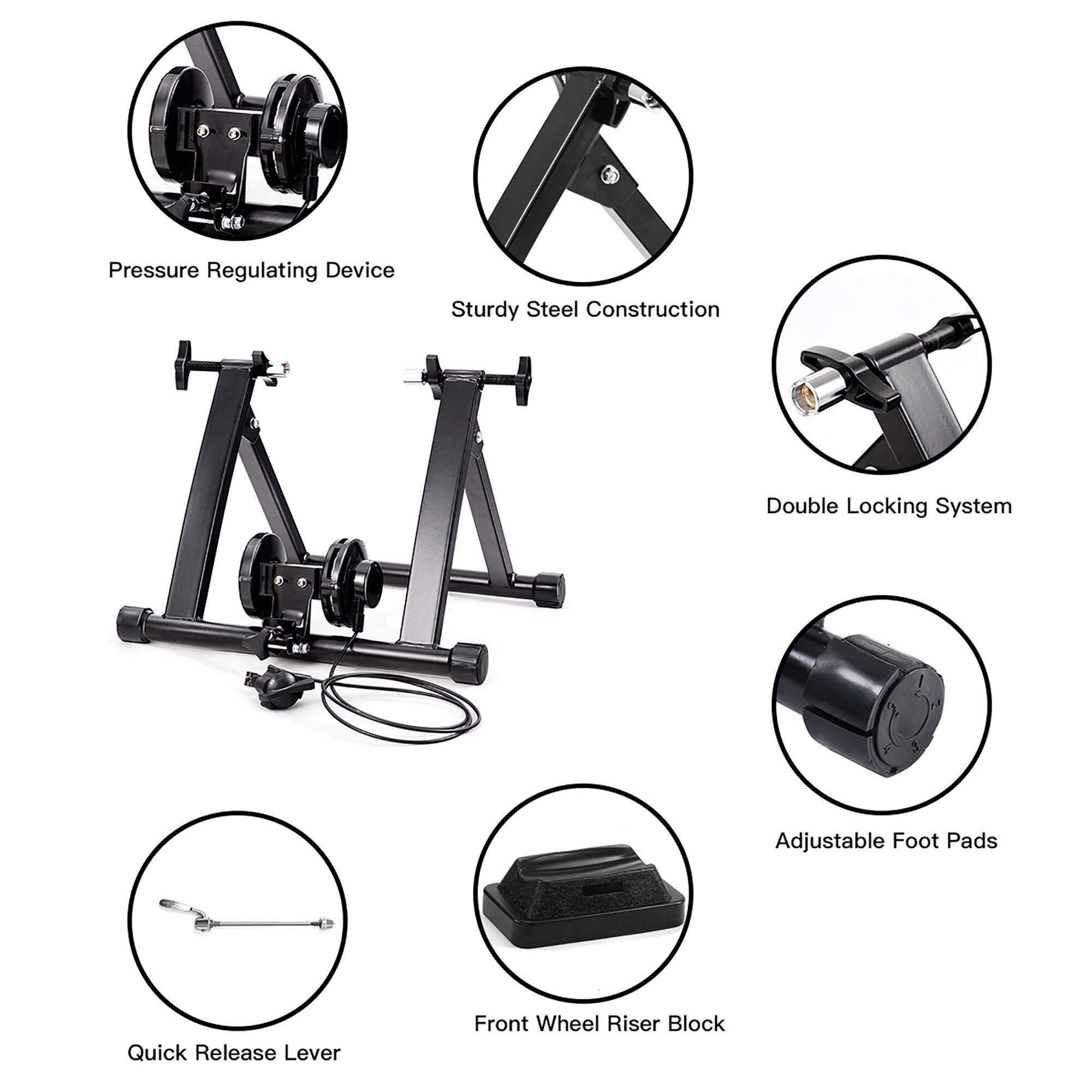 Costway Magnetic Indoor Bicycle Bike Trainer Exercise Stand 8 Levels - Black