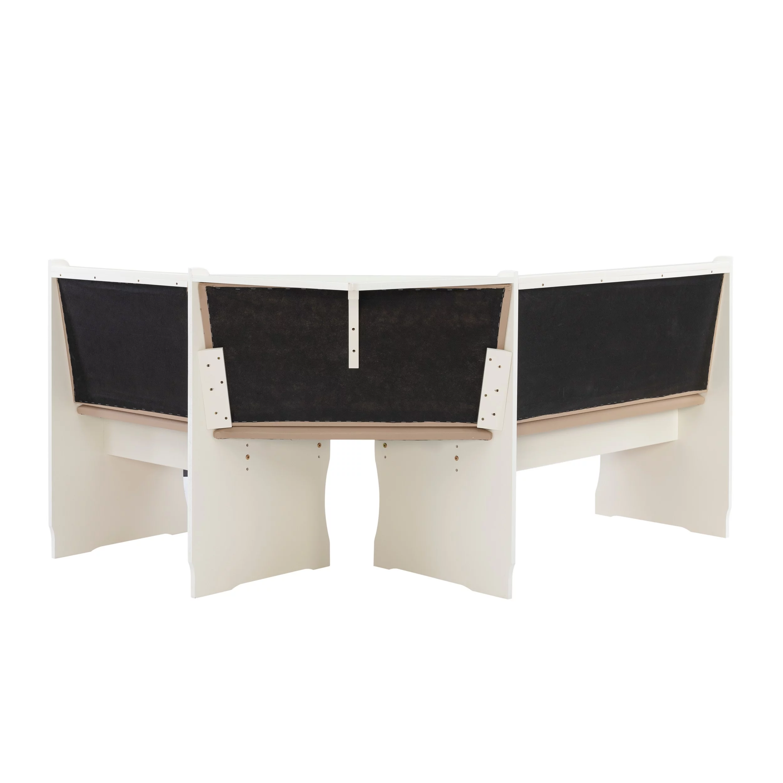 Linon Stella Dining Nook, Table, and Bench Set with Storage, Seats 5, Tan/Tan