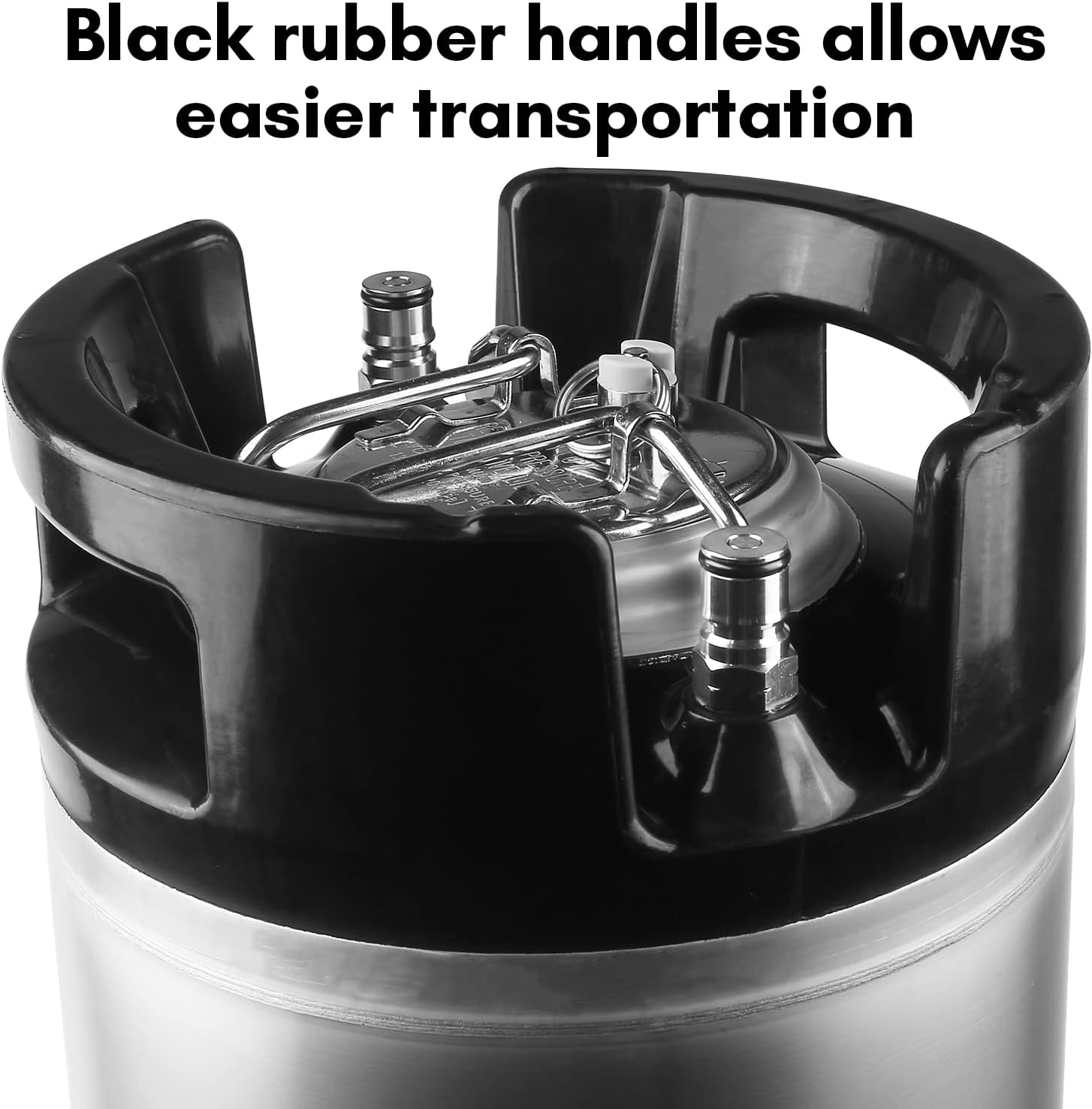 TMCRAFT New 5 Gallon Ball Lock Keg, Stainless Steel Beer Keg with Dual Rubber Handle for Home Brew- 2 Pack