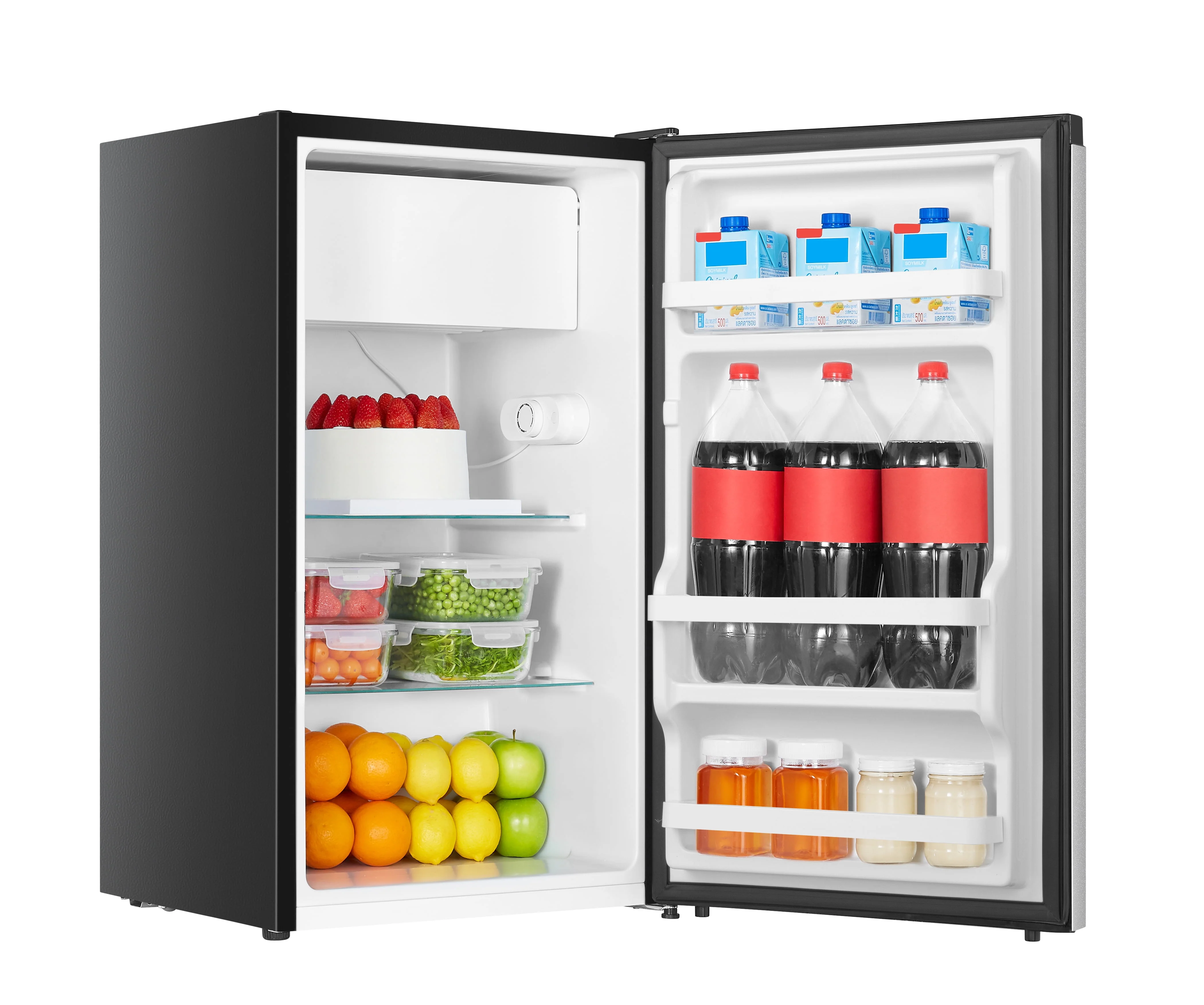 Hisense 4.4 Cu ft. Single Door Mini Fridge with Chiller, Silver 18.7 Width