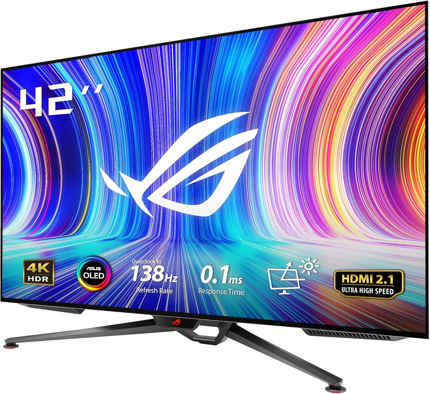 ASUS ROG Swift 41.5” 4K OLED Gaming Monitor (PG42UQ) - UHD (3840 x 2160), 138Hz, 0.1ms, HDMI2.1, True 10 bit (Renewed)