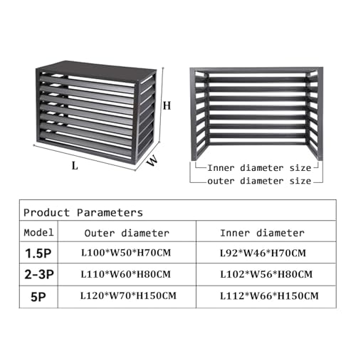 ZQKJLH Heavy Duty Air Conditioner Cover Outdoor Privacy Fence Screen Trash Can Enclosure Aluminum Window Protective AC Heat Pumps Rack Dustproof Condensing Unit Flower Stand Garden Fence