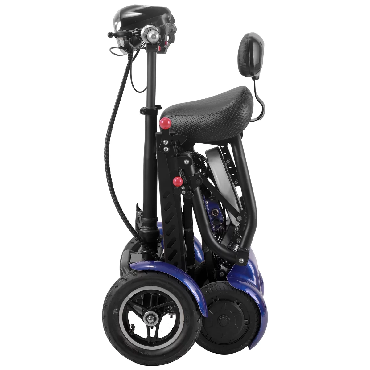 Bangeran Electric Mobility Scooter, 4 Wheel Foldable Portable, Up to 12 Miles - Blue