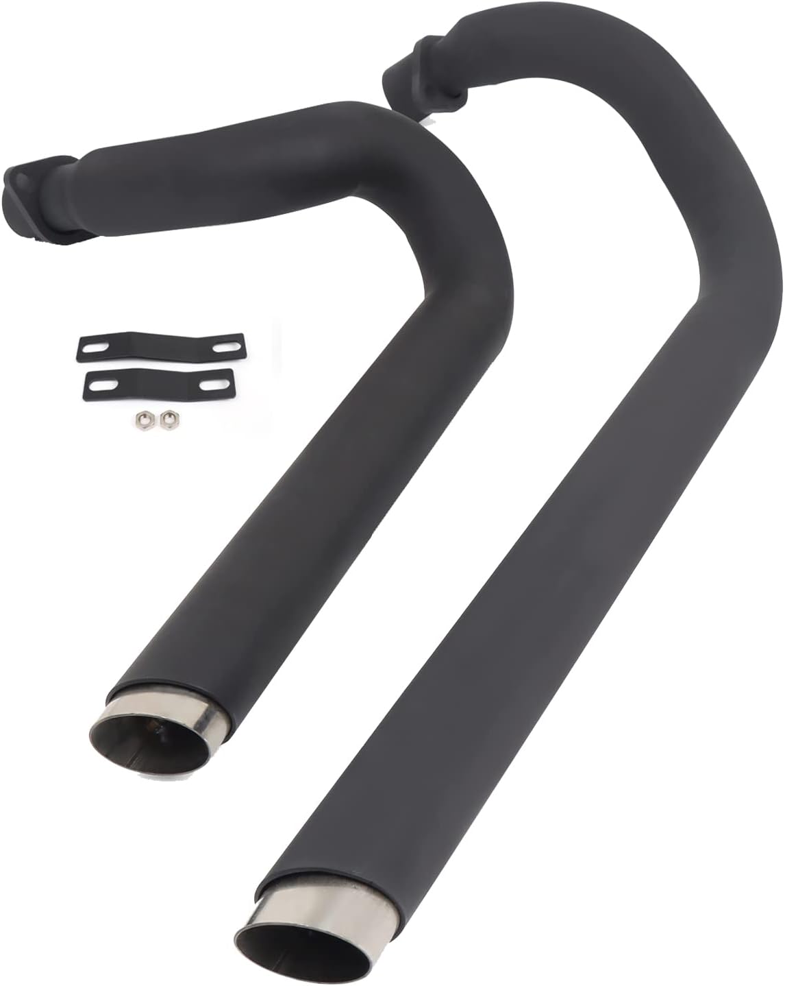 Worldmotop Stainless Steel Exhaust System Muffler Exhaust Pipe for Honda Steed Shadow 400 600 VLX400 VLX600 VT600C (For VLX600-black)