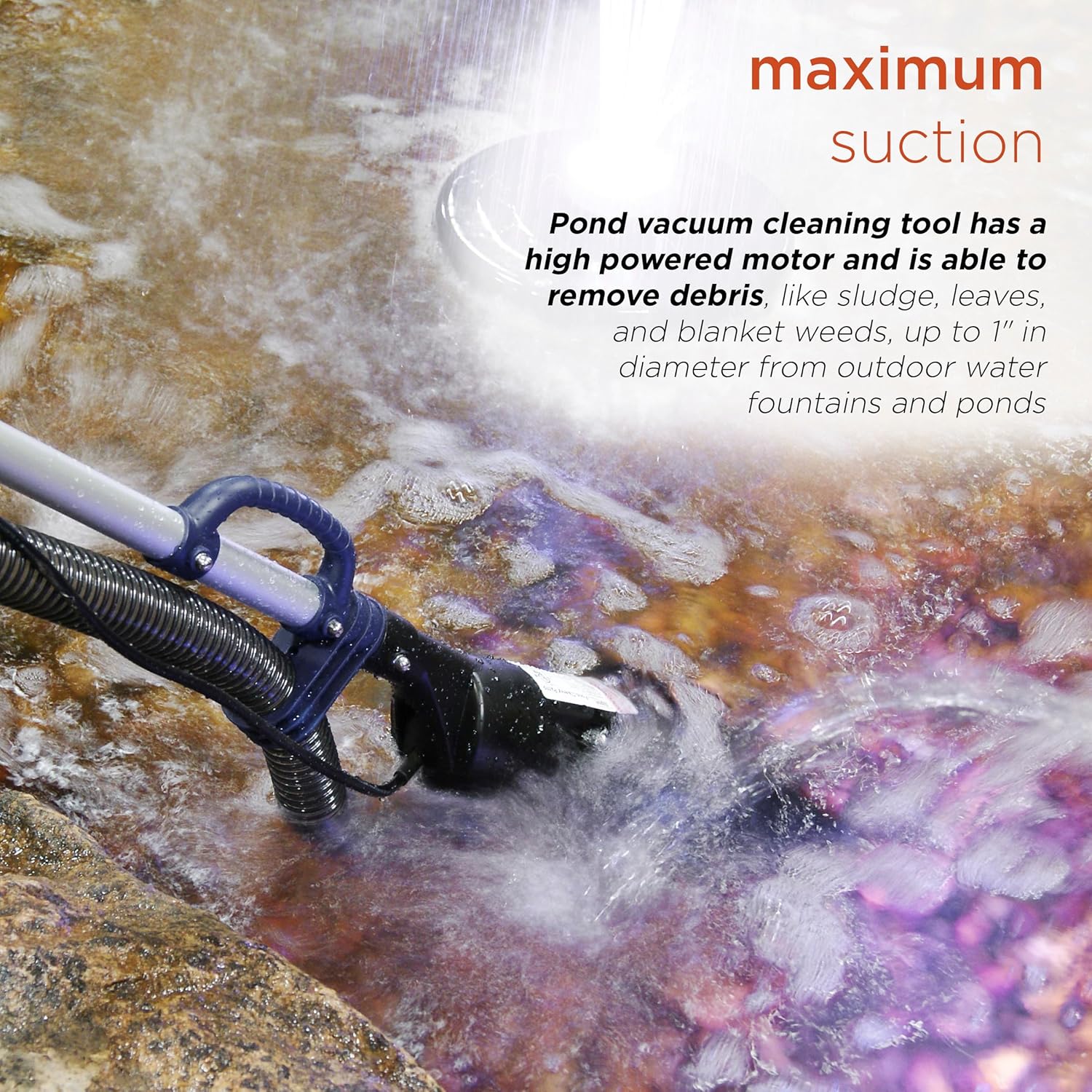 Alpine Corporation Traditional Pond Vacuum with Adjustable Telescopic Handle and 2 Brush Heads