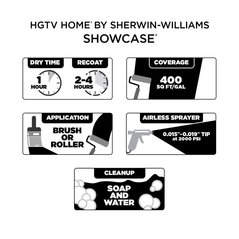 HGTV Home by Sherwin-Williams Showcase Satin Debonair Hgsw3324 Interior Paint (5-Gallon) | HGSW3324-935245