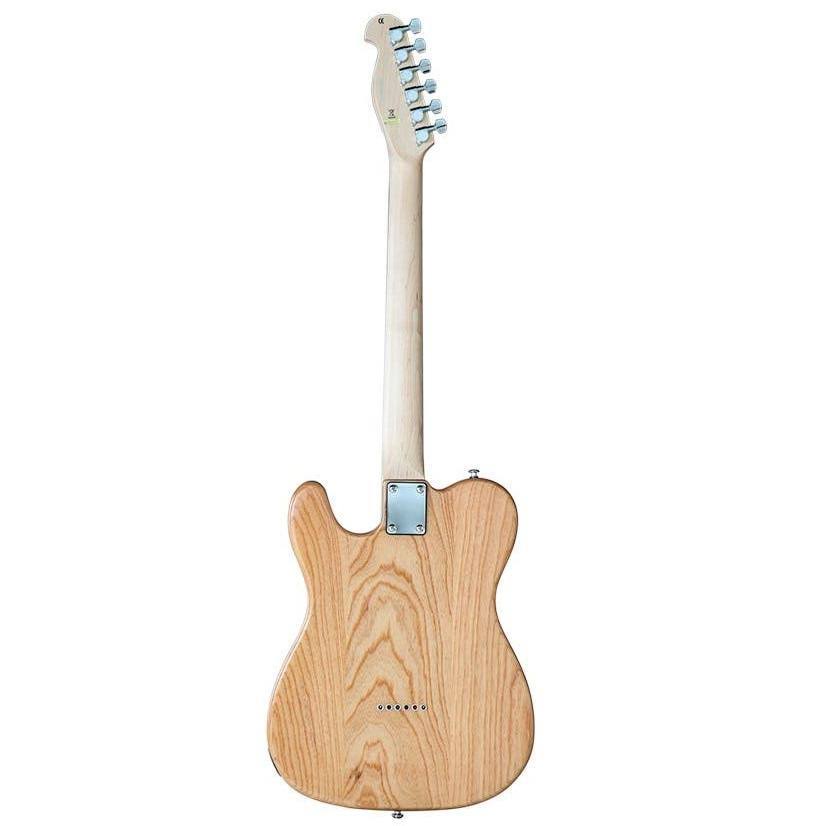 Monoprice Retro DLX Plus Solid Ash Electric Guitar - Natural, with Gig Bag