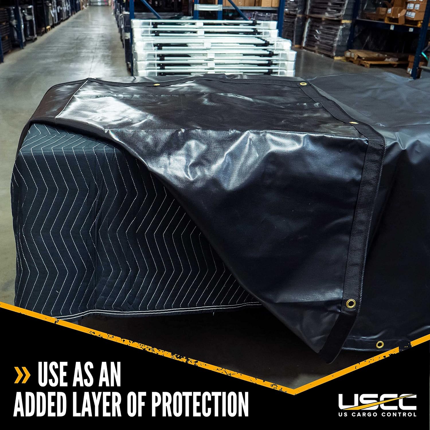 US Cargo Control Econo Deluxe Moving Blankets - 80 Inches Long By 72 Inches Wide - Black/Gray Polyester Material - Durable Protection During A Move Or While In Storage - 4 Pack