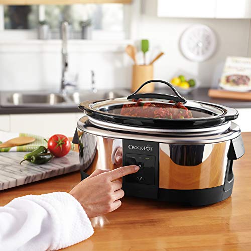 Crock-pot 6 Quart Slow Cooker Compatible with Alexa | Programmable Stainless Steel