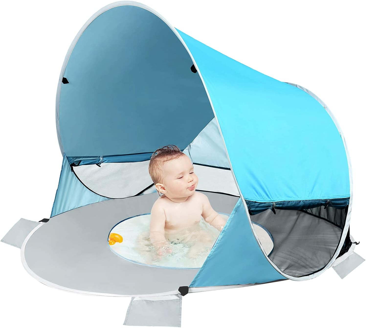 SHDIBA Large Baby Beach Tent with Pool, UPF 50+ Portable Pop Up Baby Beach Canopy Sun Shelters with UV Protection for Infant