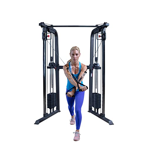 Body-Solid Powerline Cable Crossover Exercise Machine for Home & Commercial Gym, Functional Training Center with Dual Weights Stack for Cable Workout