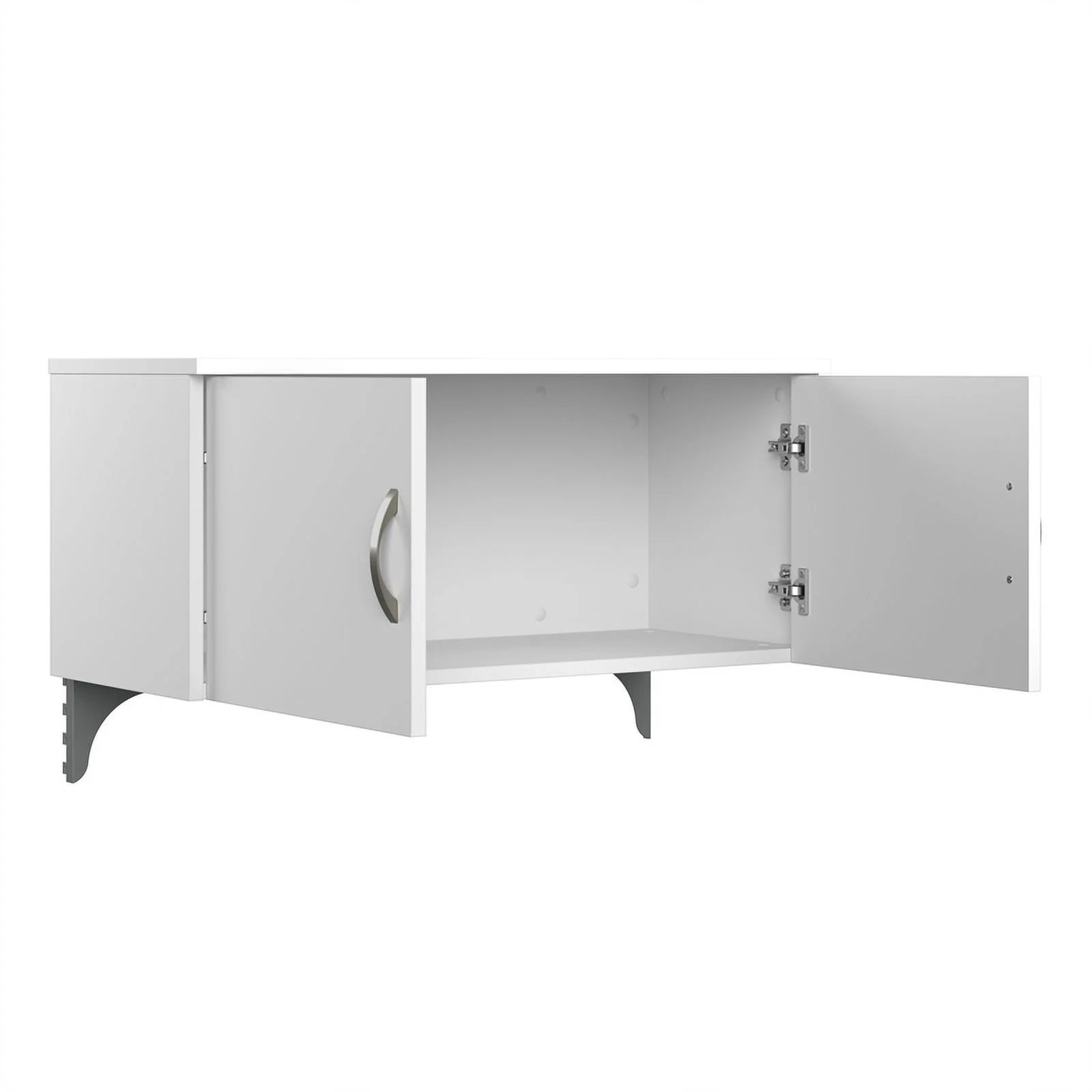 Office in an Hour Cubicle Storage Set in Pure White - Engineered Wood