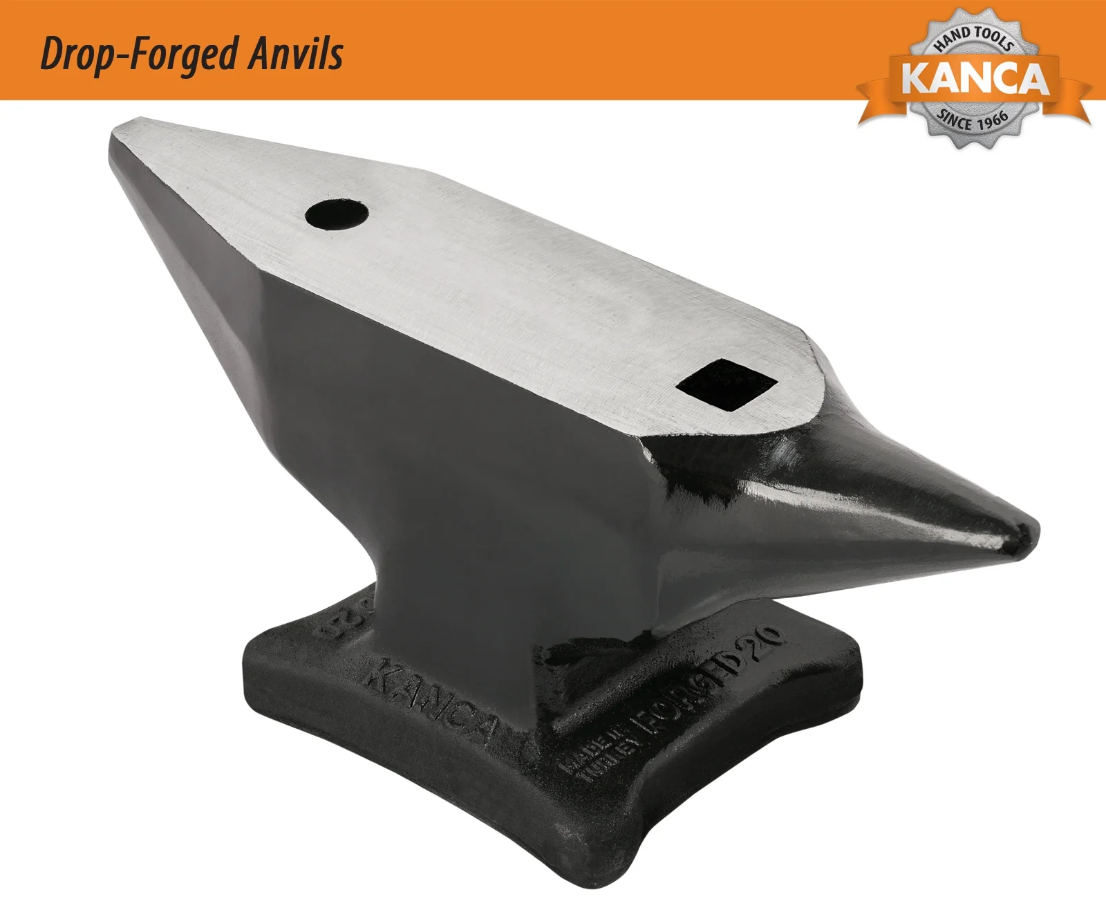 KANCA DFA-50 Drop Forged Blacksmith Anvil Hardened Surface 110 Lb Induction Hardened 54-62 HRC