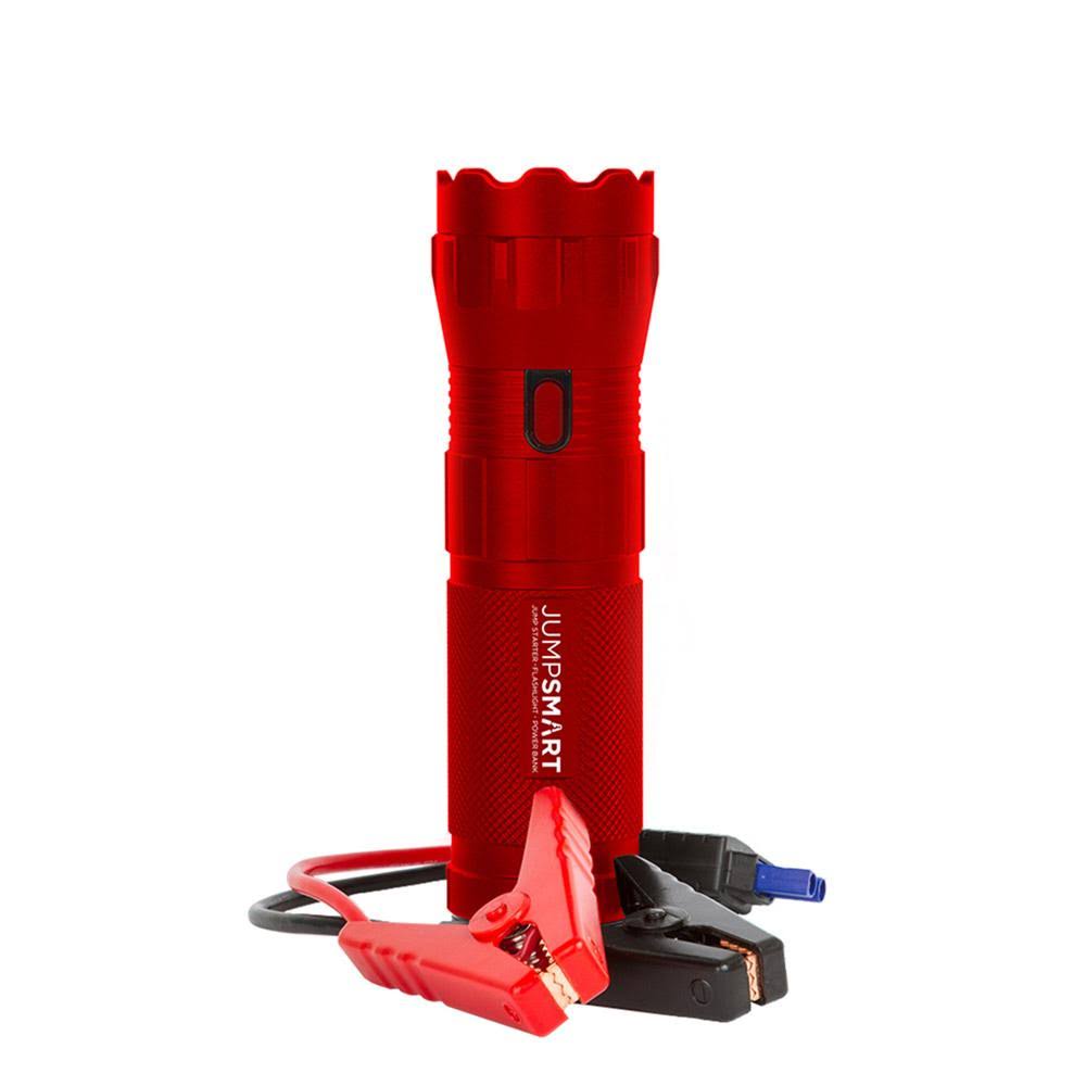 JumpSmart 3-in-1 Vehicle Jump Starter, Flashlight u0026 Power Bank, Red