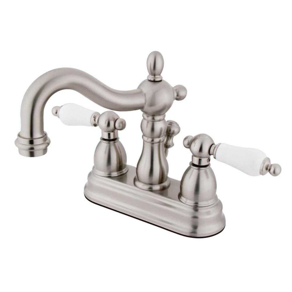 Kingston Brass KB1602PL Heritage 4x22 Centerset Lavatory Faucet with Retail Pop-Up, Polished Brass