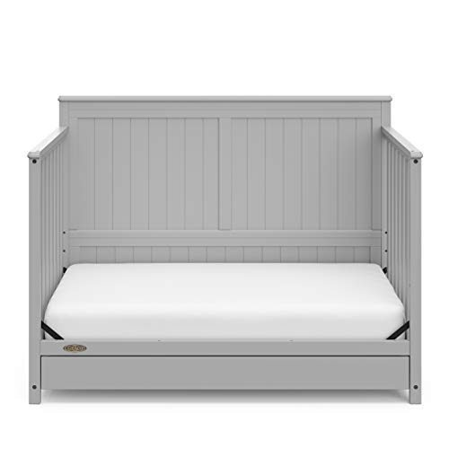 Graco Hadley 5-in-1 Convertible Crib with Drawer (White) – GREENGUARD Gold Certified, Crib with Drawer Combo, Full-Size Nursery Storage Drawer, Converts to Toddler Bed, Daybed