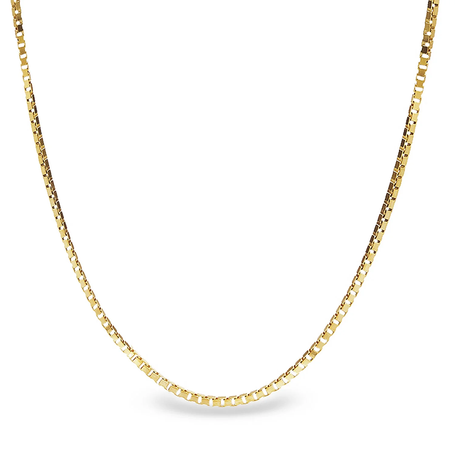 14kt 16" Yellow Gold 1.4mm Shiny Classic Box Chain with Lobster Clasp