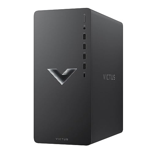 HP 2023 Victus 15L Gaming Desktop PC, AMD 6-Core Ryzen 5600G Processor (Up to 4.4 GHz), 16GB RAM, 512GB NVMe, AMD Radeon RX6400, Mouse and Keyboard, Win 11 Home, Mica Silver, with HDMI Accessory