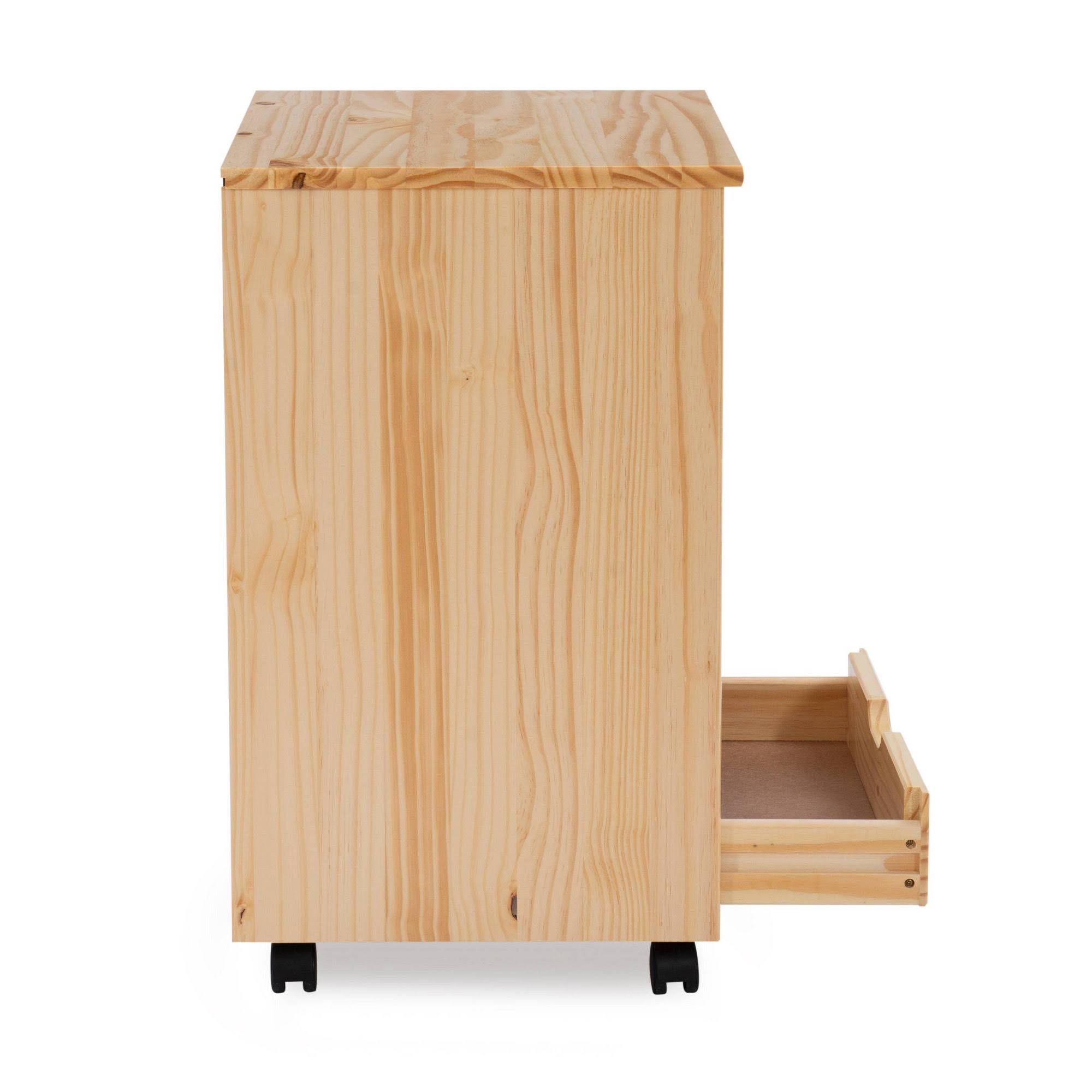 Cary Six Drawer Wide Roll Cart, Natural Linon