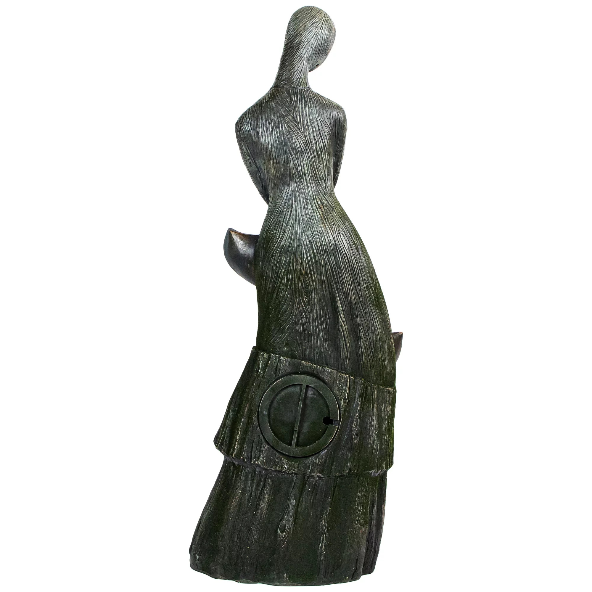 Northlight 39" Lighted Modern Faceless Woman Tiered Outdoor Garden Water Fountain