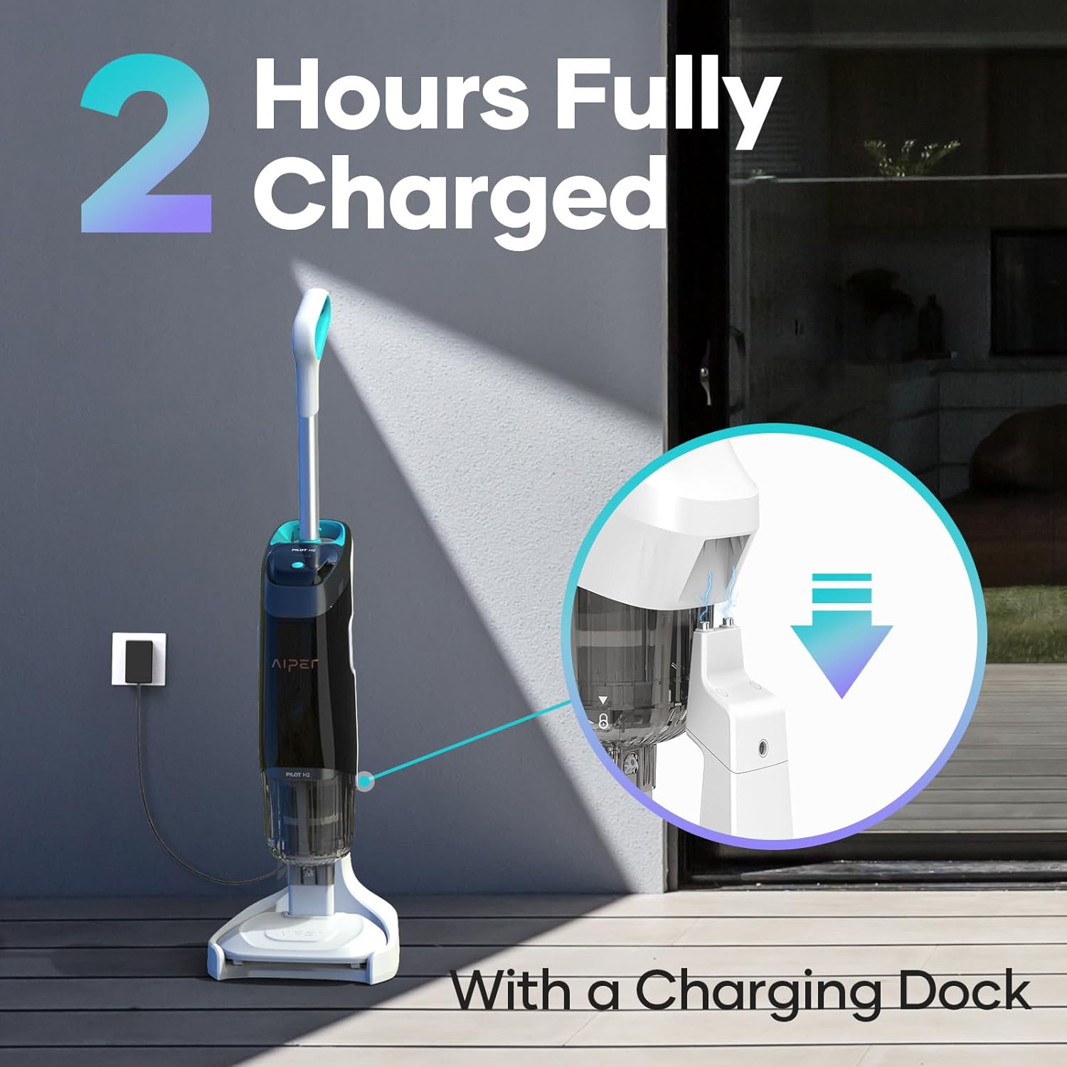 AIPER Surfer S1 Solar Powered Robotic Pool Skimmer with APP Support, 12 Hour Battery Life, Pilot H2 Handheld Pool Vacuum, Cordless Pool Cleaner for Sand, Leaf, Corners, Stairs, Two Cleaning Mode