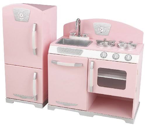 Kidkraft Retro Kitchen and Refrigerator in Pink