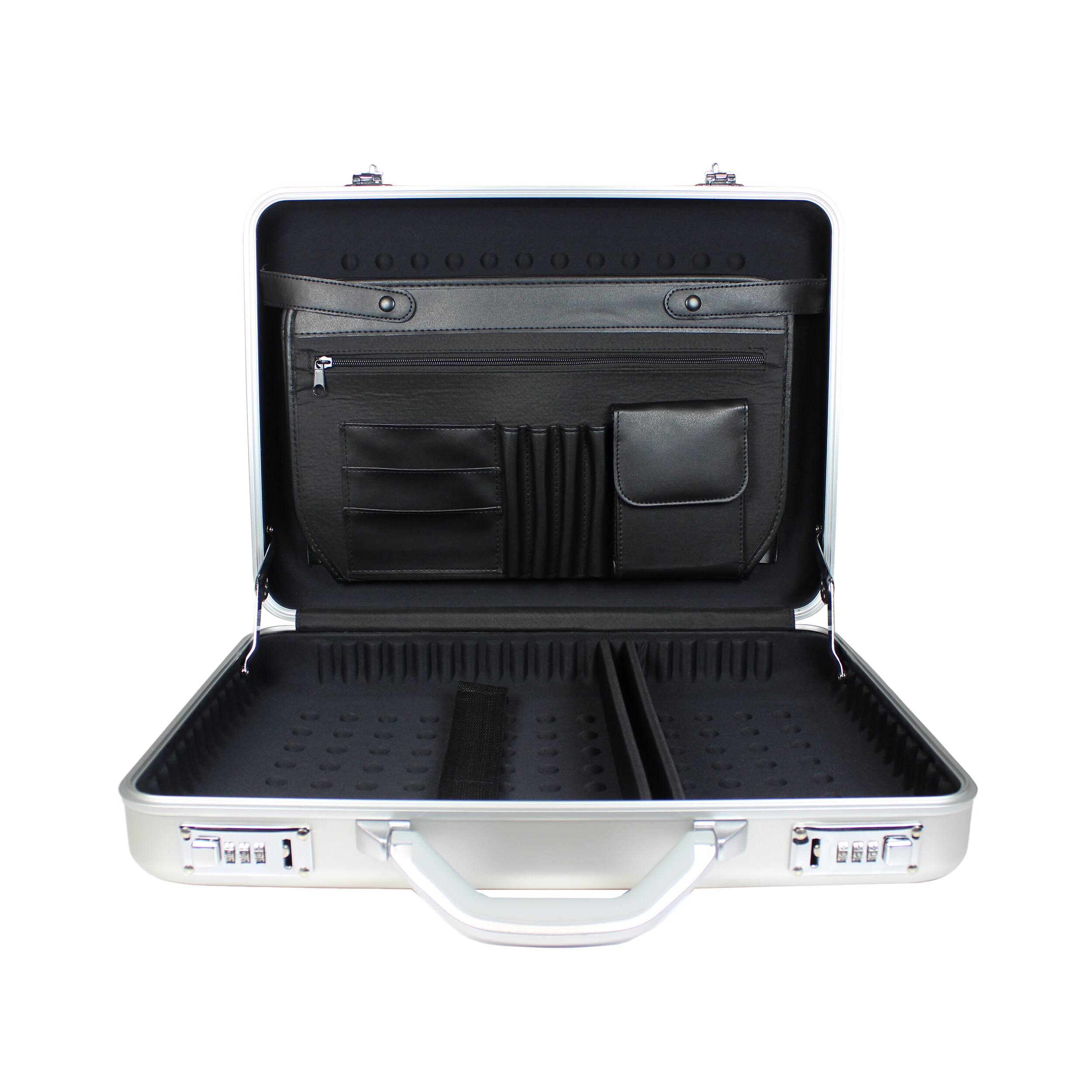 World Traveler European-Style Aluminum Silver Laptop Attache Case