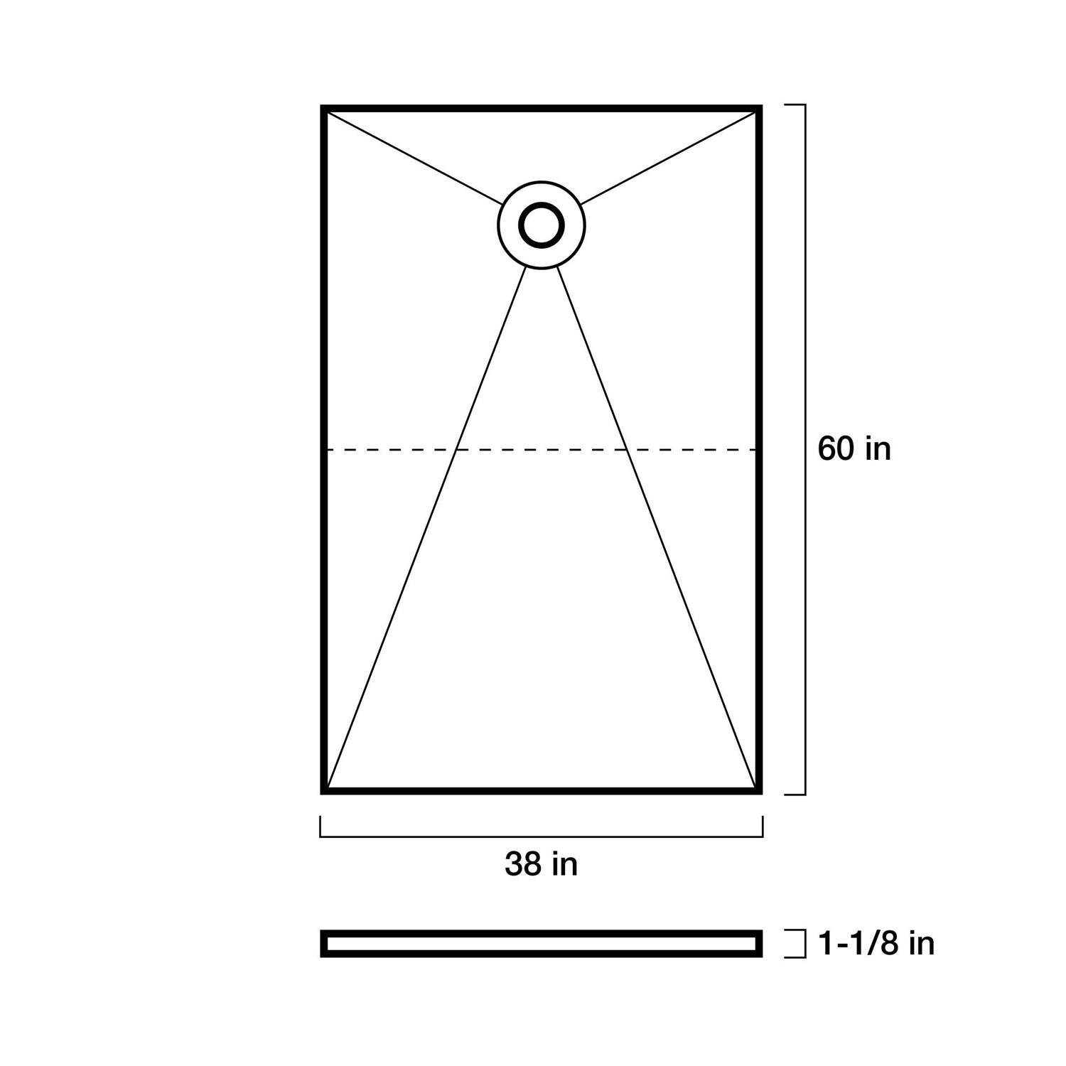 Schluter Kerdi Shower TS Tray 38 x 60 Off Center Drain