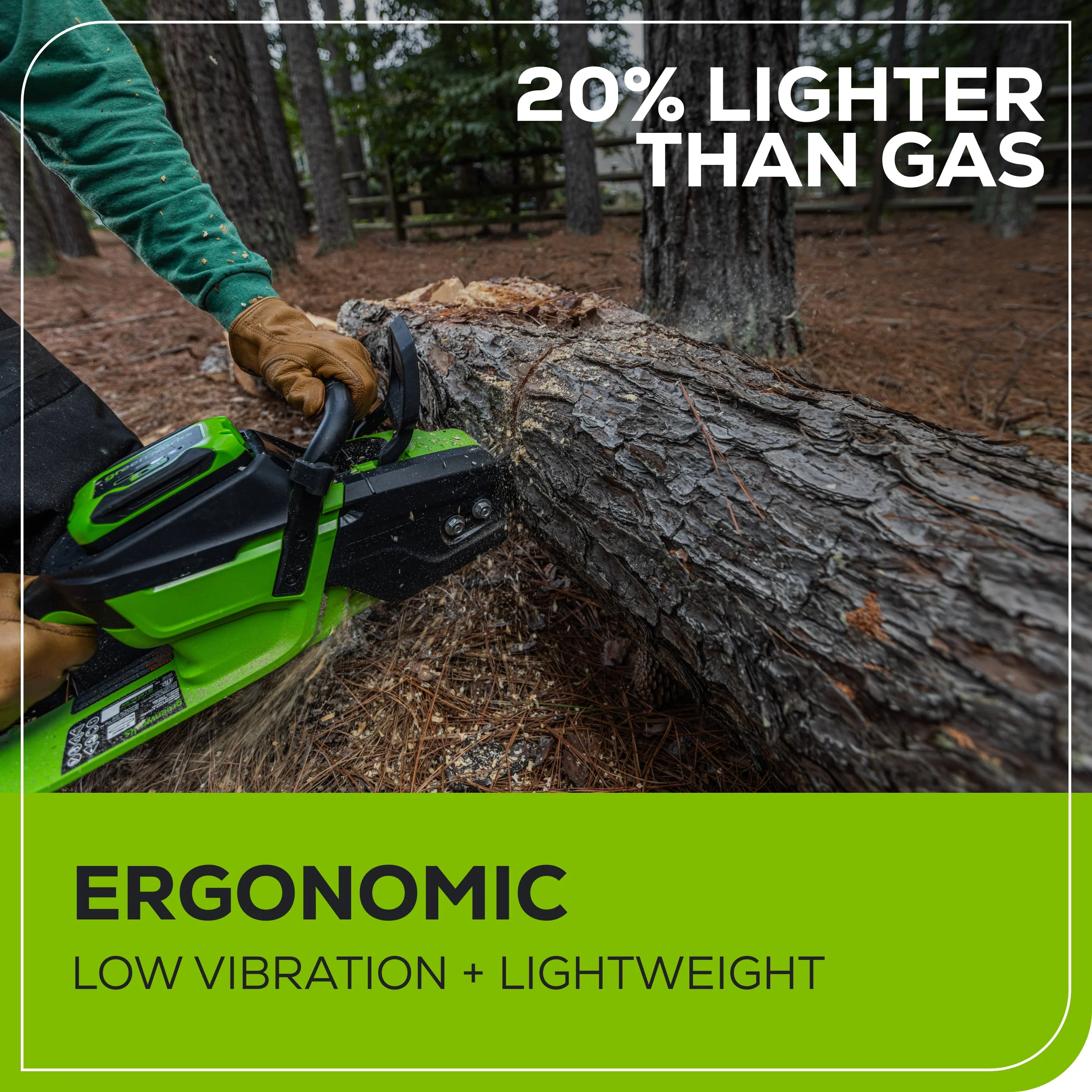 Greenworks 60V 16 1.5kW Brushless Chainsaw with 2.5 Ah Battery & 3 Amp Charger 2028602