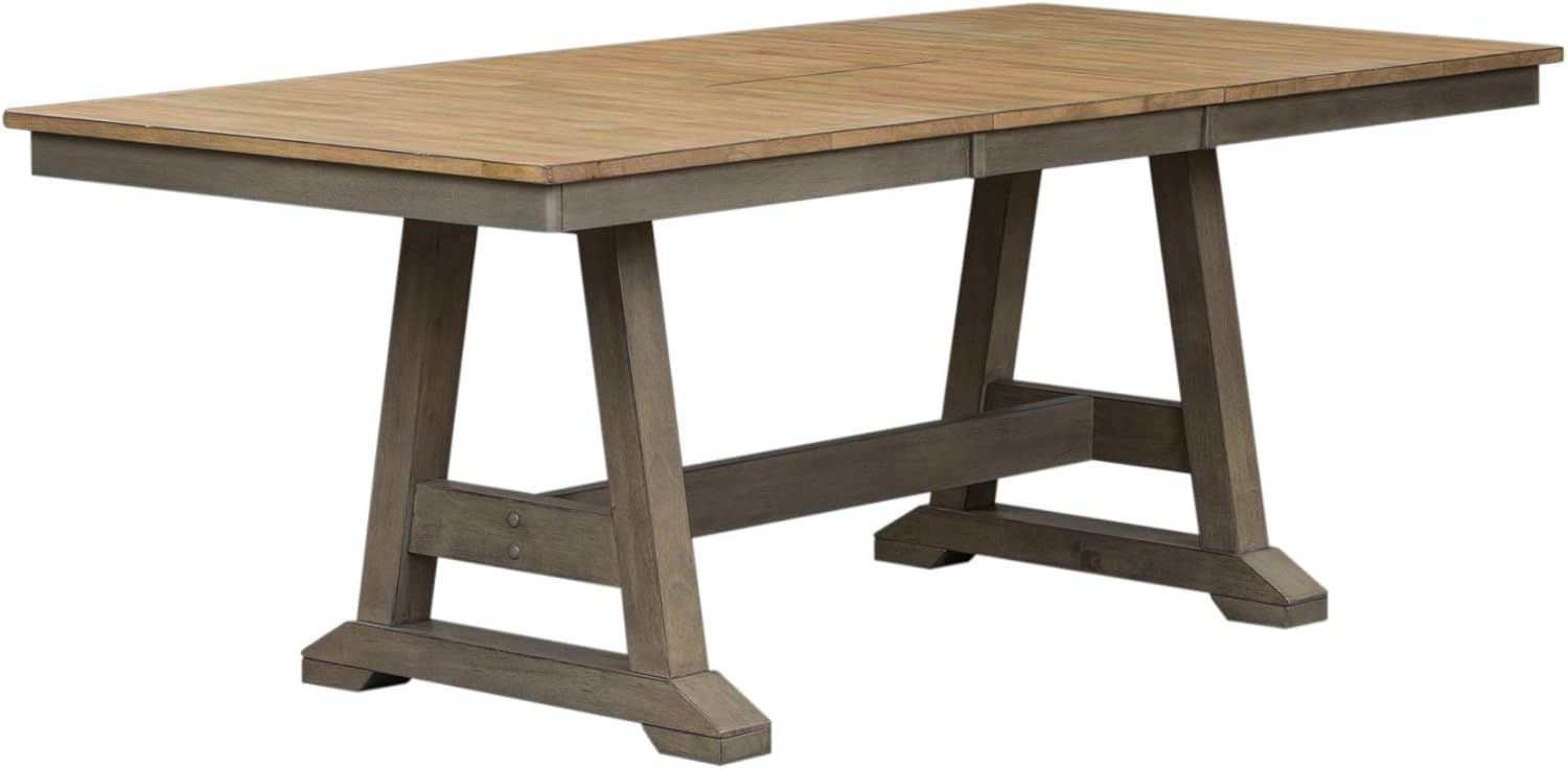 Liberty Furniture Industries Lindsey Farm 7 Piece Trestle Table Set, W38 x D78 x H30, Gray