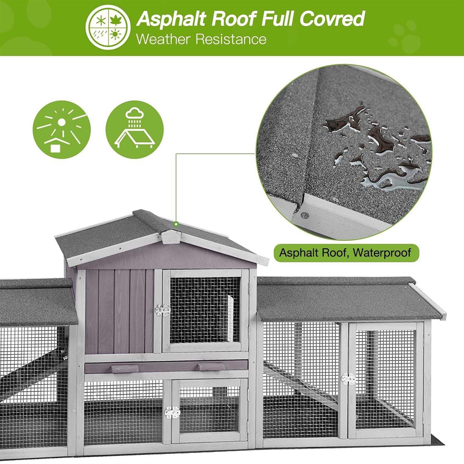GUTINNEEN Rabbit Hutch chicken coop 87.8 Large Outdoor Bunny cage with Removable PVc Layer - Pet Supplies online store