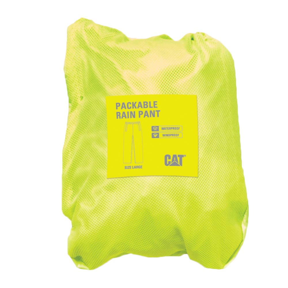 Cat Typhoon Packable Rain Jacket, Men&s Hi-Vis Yellow