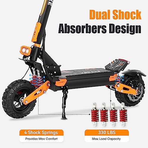 Electric Scooter for Adults High Power 2800W/5600W Dual Motors Top Speed 32/52 MPH, 60V 15/30Ah Battery 35/60 Miles Range 11" Off-Road Tire Sport E-Scooter with Seat