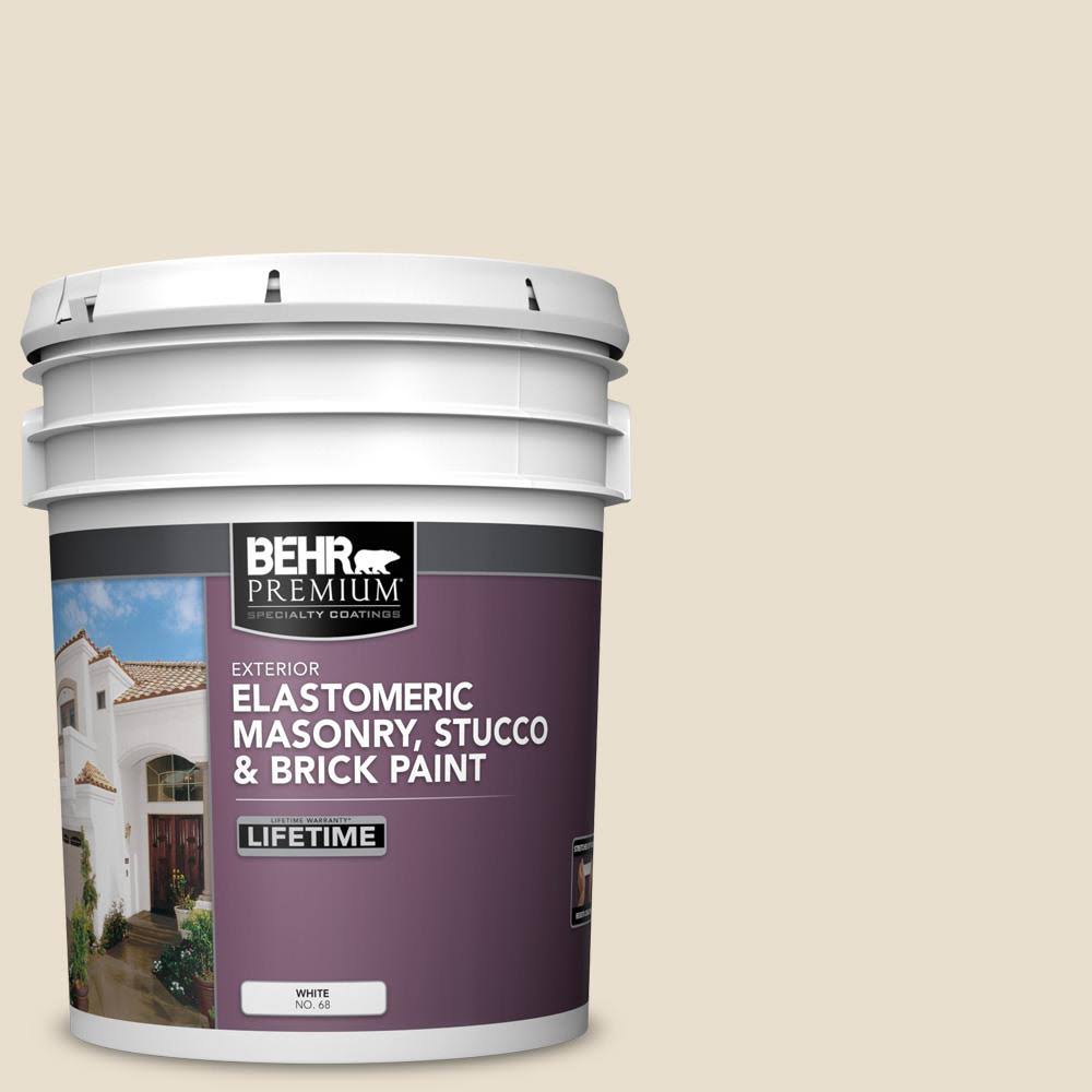 BEHR Premium 5 gal. #MS-33 Eggshell White Elastomeric Masonry, Stucco and Brick Exterior Paint 07113805