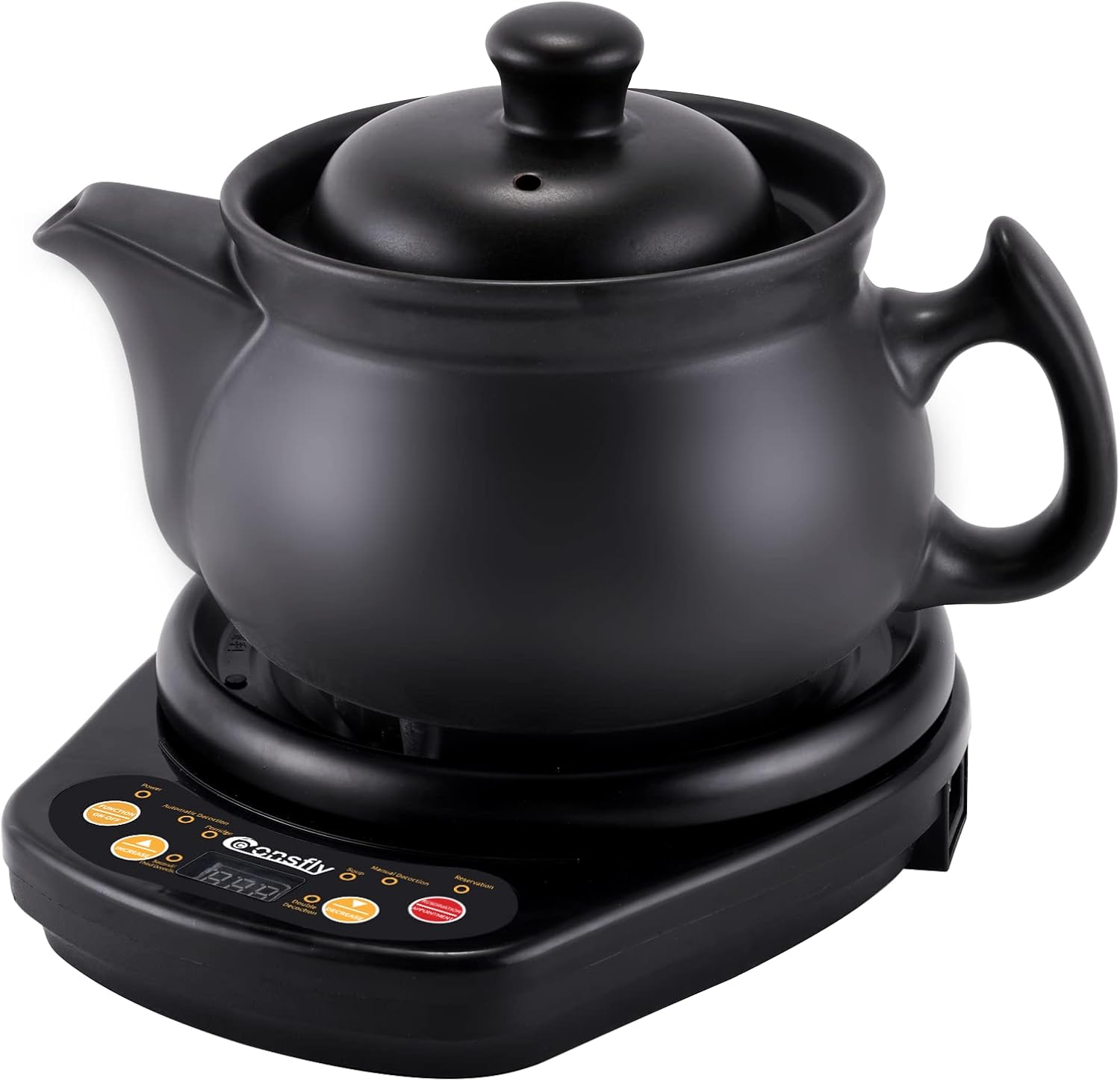 Chinese Medicine Pot 4.22 Quart Electric Herbal Medicine Cooker 110V Electric Chinese Ceramic Herb Tea Maker for Herbs within 1200g