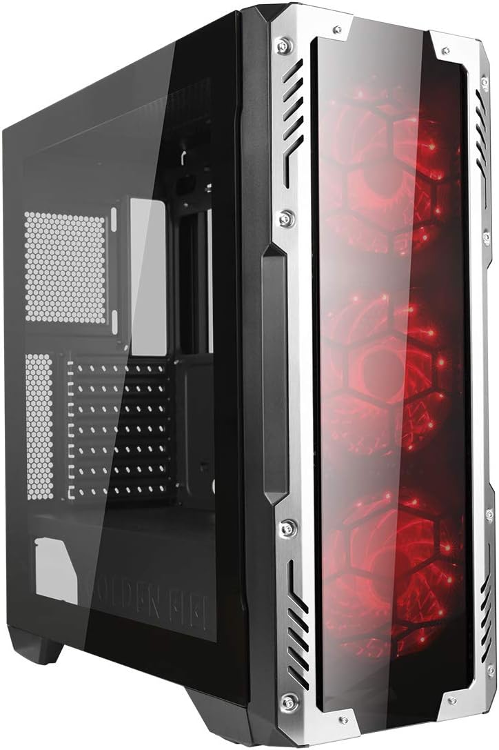 GOLDEN FIELD Z20 Computer Case with 3 RGB Fans Mid Tower Gaming PC Case EATX/ATX/MATX/ITX Tempered Glass Side Panel Swing Open Door Design