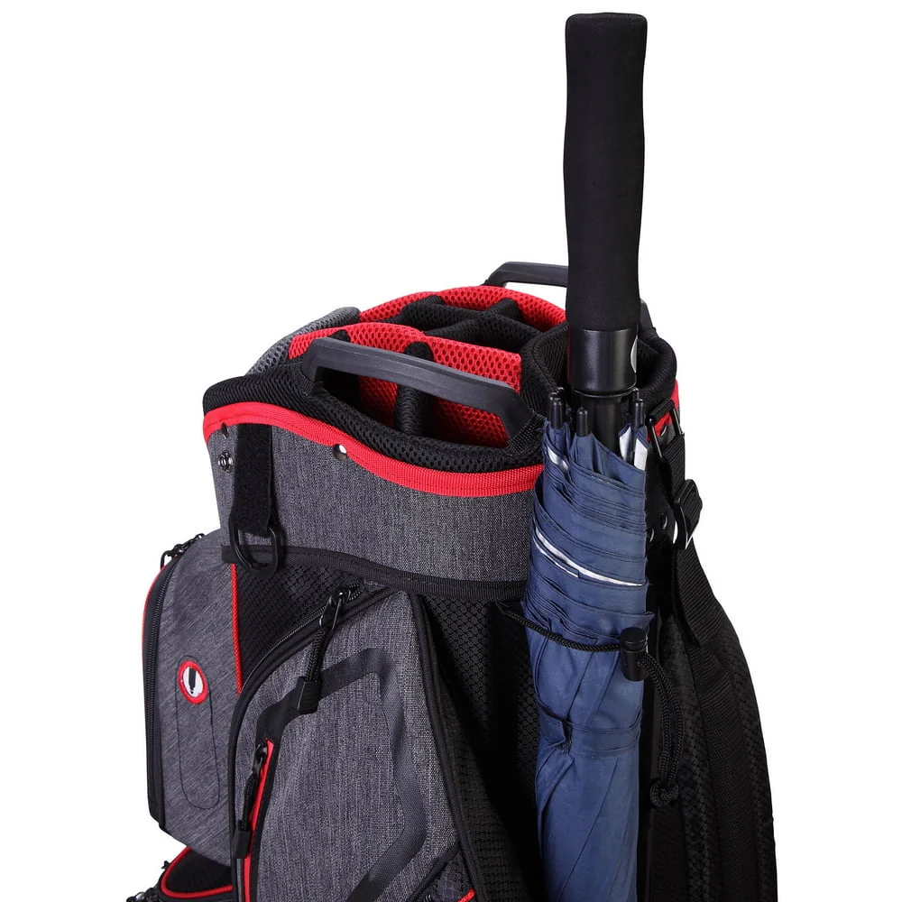 Ram Golf Tour Cart Bag with 14 Way Dividers Top Black, Red