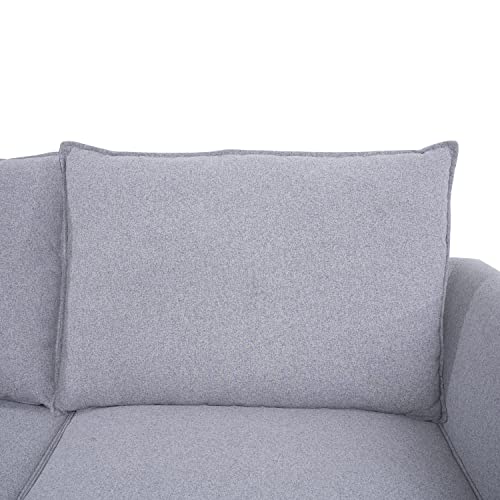 Naomi Home Elizabeth Modular Sofa Sectional Sleeper Couch with Ottoman Air Leather - 6-Seater Sofa with Storage Seat - Convertible Sectional Sofa Couch Bed for Living Room - Caramel
